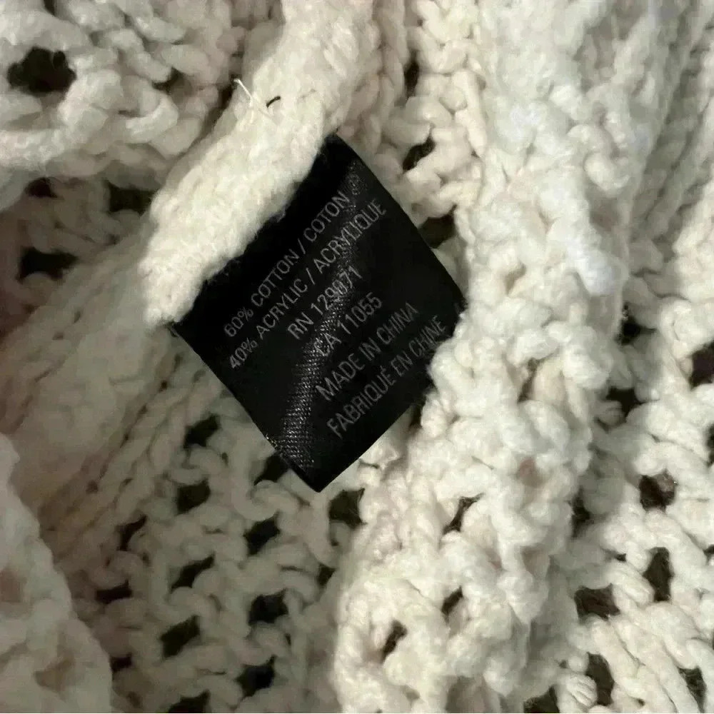 360 sweater white cable knit chunky women’s size x small - Picture 7 of 13